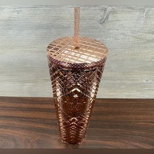 Starbucks Jeweled Metallic 24oz Tumbler Cold Cup Rose Gold